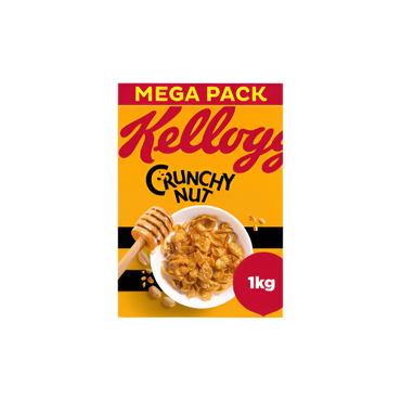 Kellogg’s Crunchy Nut Cereal 1kg box – honey and nut cornflakes breakfast cereal